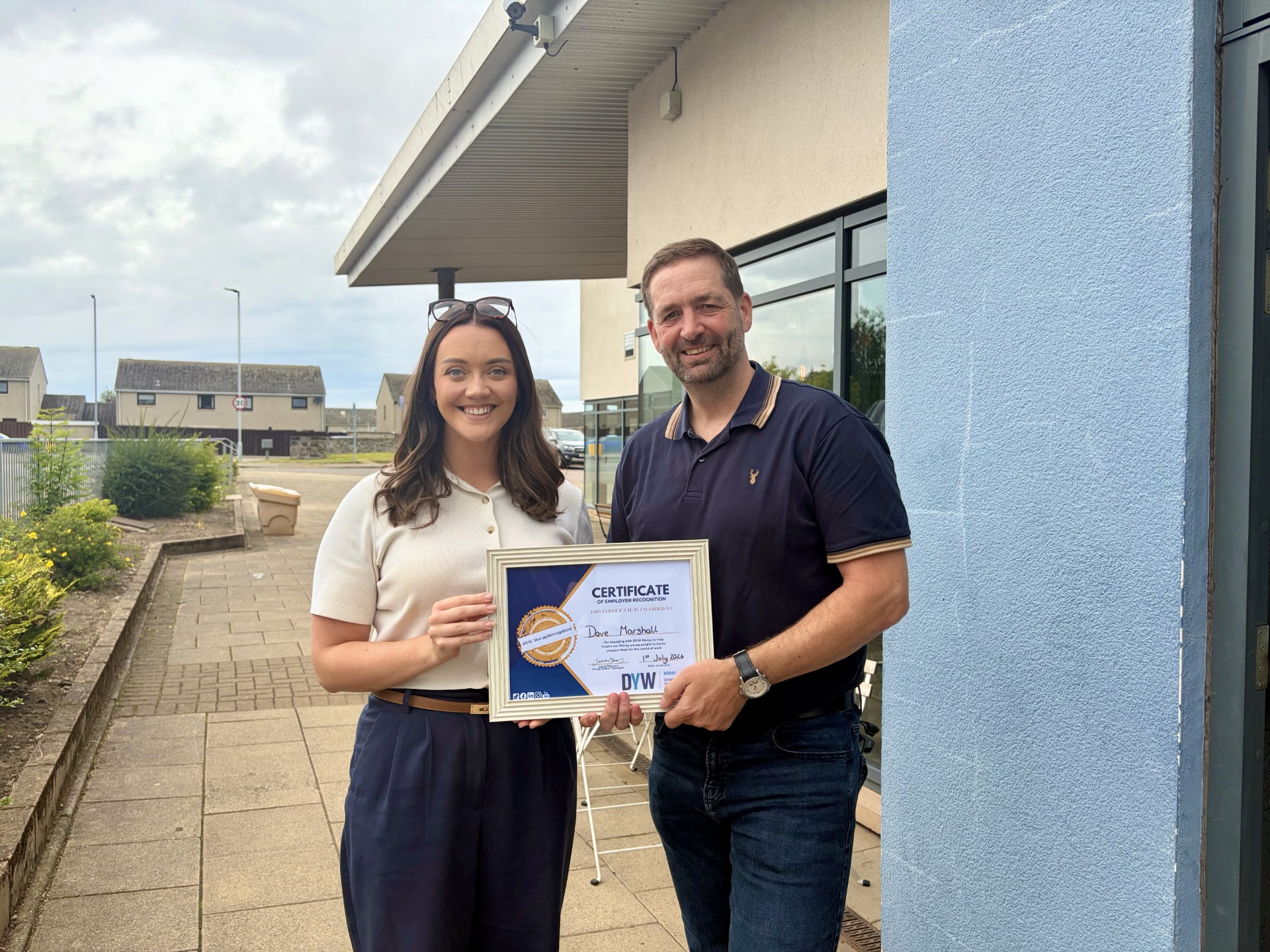 DYW Moray Announces Dave Marshall of DP Leadership as Employer of the Month